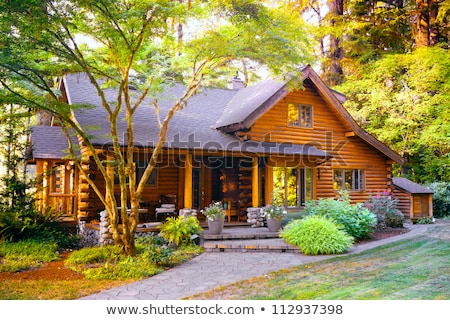 Stock photo: Log House Structure Of Wood Building Home Exterior