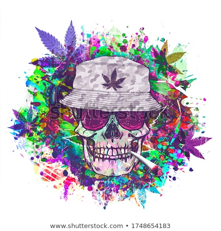 Foto stock: Skull And Cannabis