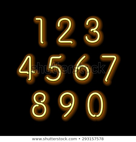 Stockfoto: Numbers In Sparkling Neon Colors