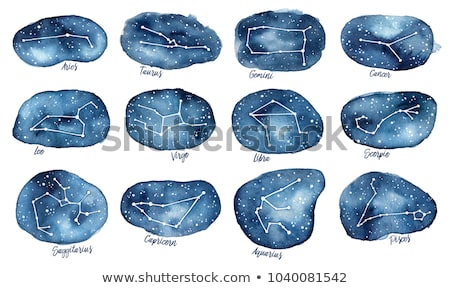 Foto stock: Colorful Cancer Zodiac Star Signs Sketch