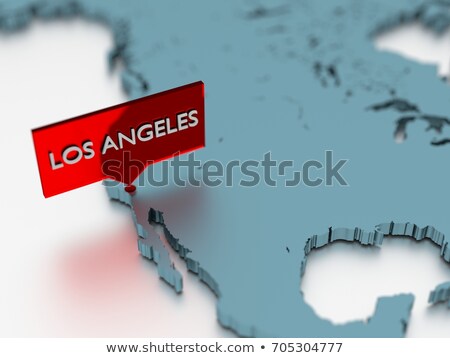 Zdjęcia stock: 3d World Map Sticker - City Of Los Angeles