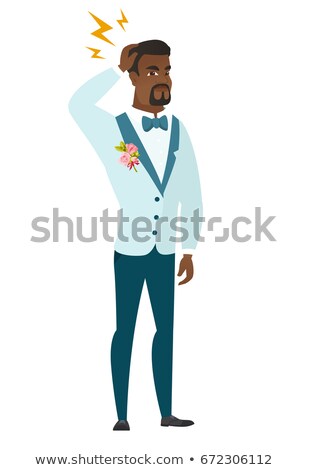 Stock photo: African American Groom With Lightning Over Head