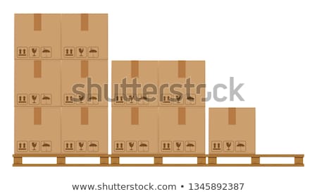 Stockfoto: Orkheftruck · met · kartonnen · dozen · in · fabriek