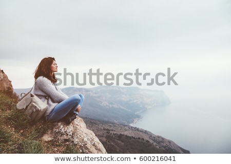 Stock fotó: Woman Relaxing And Camping In Inspiring Mountain Landscape