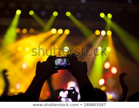 Foto d'archivio: People Enjoying Rock Concert And Taking Photos With Cell Phone At Music Festival