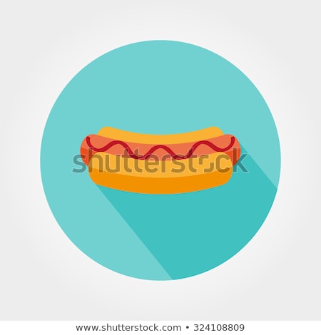 Foto stock: Hot Dog Vector Flat Icon