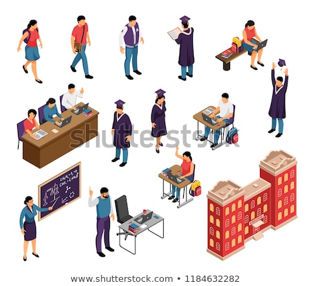 Zdjęcia stock: College Students On Campus Illustration