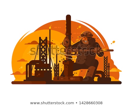 Stockfoto: Oilman Drills New Borehole