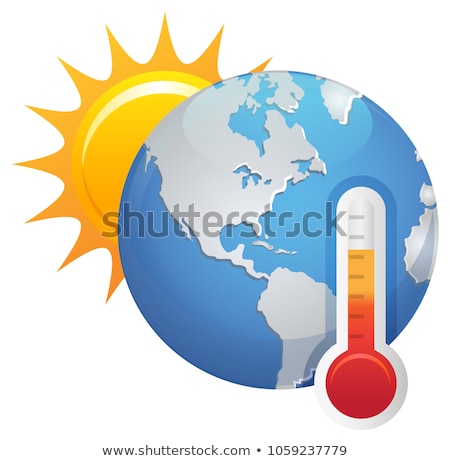 Stock photo: Global Warming With Earth And Hot Sun