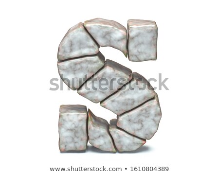 Stockfoto: Rock Masonry Font Letter S 3d