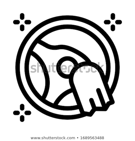 Foto stock: Steering Wheel Cleaning Icon Vector Outline Illustration