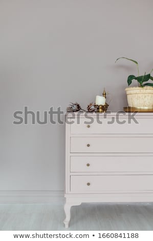 [[stock_photo]]: Chic Chest Of Drawers With Home Plants And Decoration In A Spacious Room