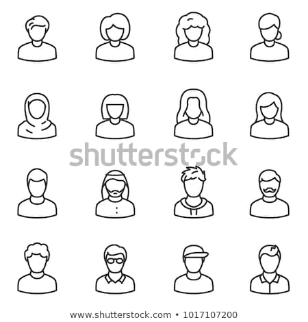 Foto stock: Muslim Man Haircut Icon Vector Outline Illustration