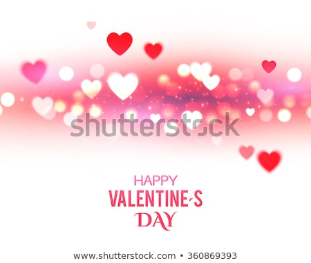 Foto stock: Happy Valentines Day Hearts Border Bokeh