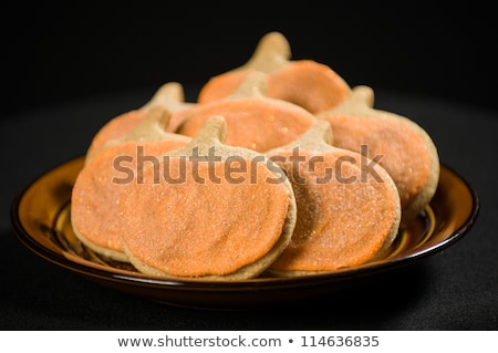Stock photo: Homemade Pumkin Cookies On Isolated Black