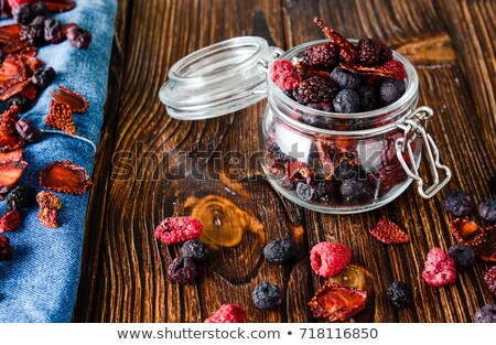 Stock fotó: Mix Of Dried Cranberries And Strawberries Close Up