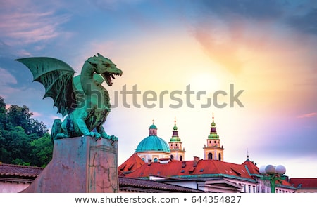 Stock fotó: Dragon Bridge Ljubljana Slovenia Europe