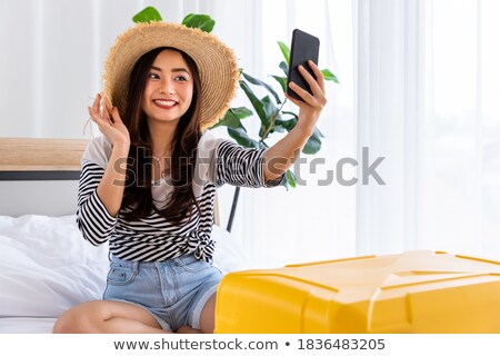 Stock foto: Selfie In Bed