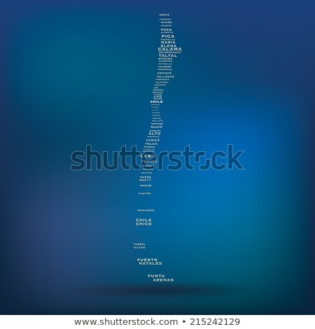 Chile Map Made With Name Of Cities Stockfoto © ojal