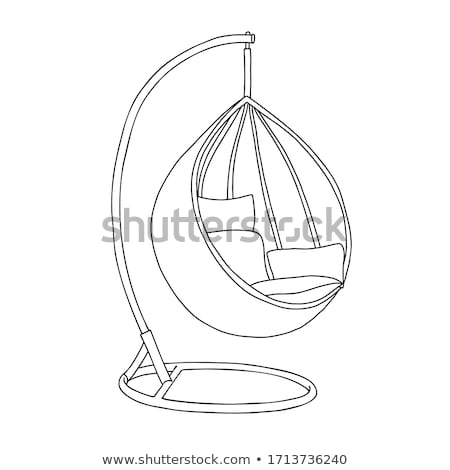 Stock fotó: Flat Line Icon For Hanging Camp