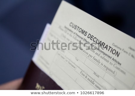 Foto stock: Passport With Customs Declaration