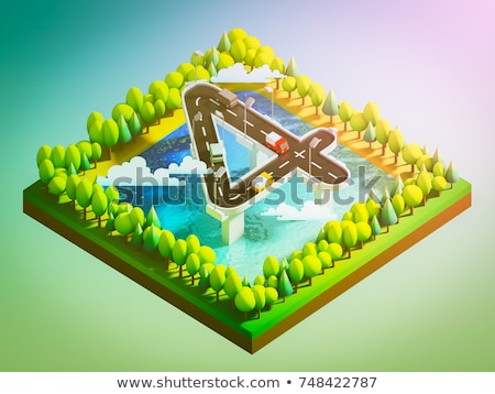 Stok fotoğraf: Isometric Island Transportation