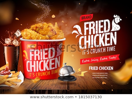 Stock fotó: Fried Chicken On Poster