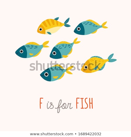 Сток-фото: Underwater Wallpaper With Tropical Fish Vector Illustration