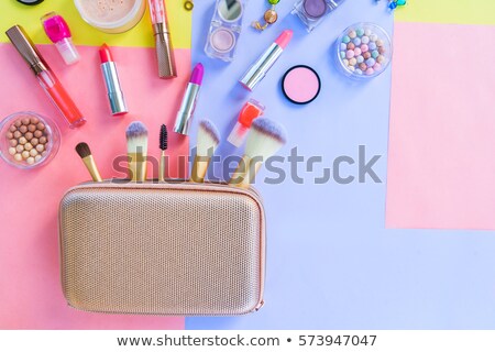 ストックフォト: Colorful Make Up Flat Lay Scene