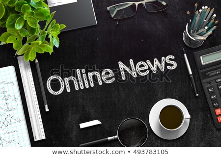 Stock photo: Online News Handwritten On Black Chalkboard 3d Rendering