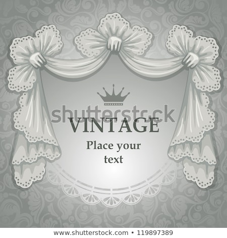 Сток-фото: Abstract Background Decorated With Lace And Ribbon Frame For Message