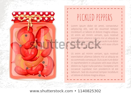 Stock photo: Pickled Peppers Hot Spicy Preserved Food Poster