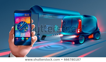 Zdjęcia stock: Autonomous Public Transport Concept Vector Illustration