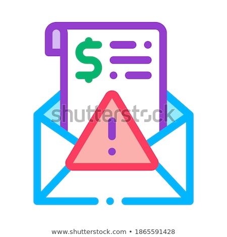 Zdjęcia stock: Fake Money Criminal Liability Warning Icon Vector Outline Illustration