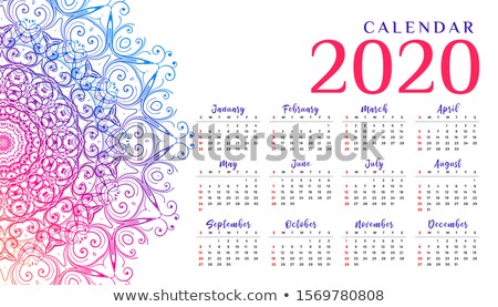 ストックフォト: Attractive Mandala Style Calendar Design For New Year