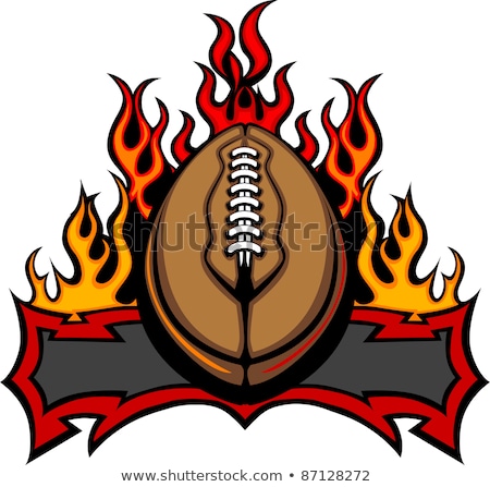 Stockfoto: Football Ball Template With Flames Vector Image