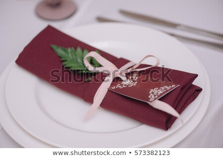 Сток-фото: Decorated Tables At Indoors Wedding Reception Selective Focus