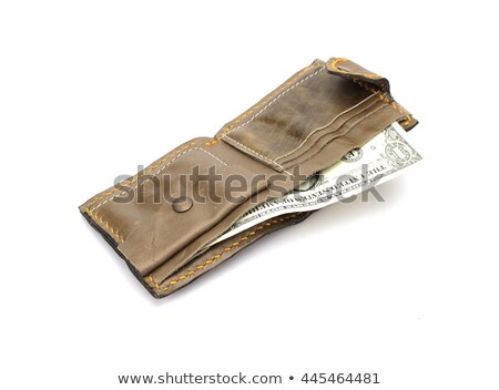 Сток-фото: Old Used Wallet With Dollars