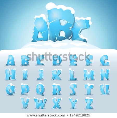 Foto stock: Letters M N O And P In Ice
