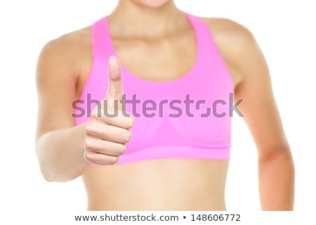 Stok fotoğraf: Closeup Portrait Of Attractive Young Woman In Pink Bra