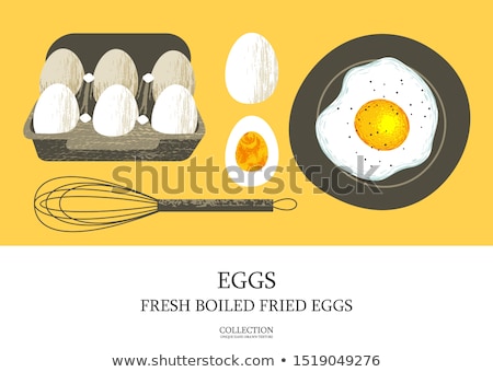 Stock photo: Six Chicken Eggs In Cardboard Box