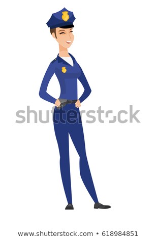 ストックフォト: Young Caucasian Policewoman Laughing