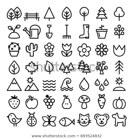 Nature Vector Line Icons Minimalist Park Animals Ecology Organic Food Design - Big Pack Zdjęcia stock © RedKoala