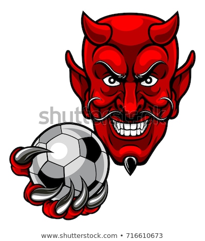 Zdjęcia stock: Soccer Ball Demon Ball Red Devil Vector Illustration