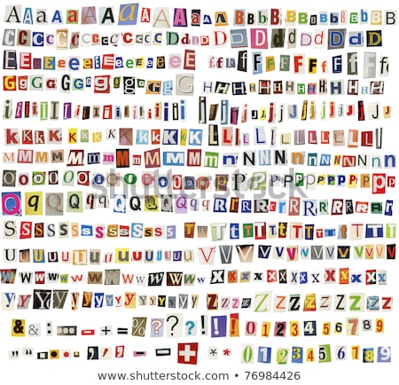 Anonymous Alphabet - White Clippings [[stock_photo]] © donatas1205