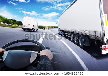 Stok fotoğraf: Collage Composition With Vans And Trucks Concept Of Transport And Logistic