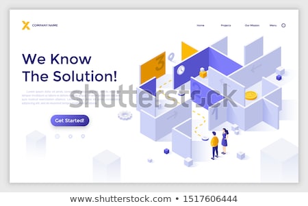 Zdjęcia stock: Problem Solving - Modern Isometric Vector Web Banner