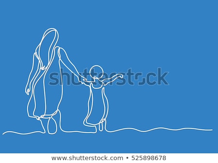 ストックフォト: Single Mother Concept Illustration With Children