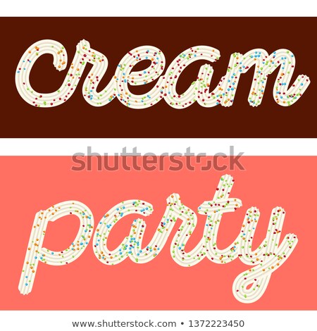 Zdjęcia stock: Tempting Typography Icing Text Words Cream And Party From