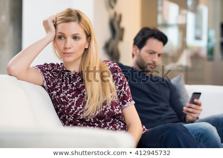 Stock foto: Quarrel Of Young Couple People In Living Room